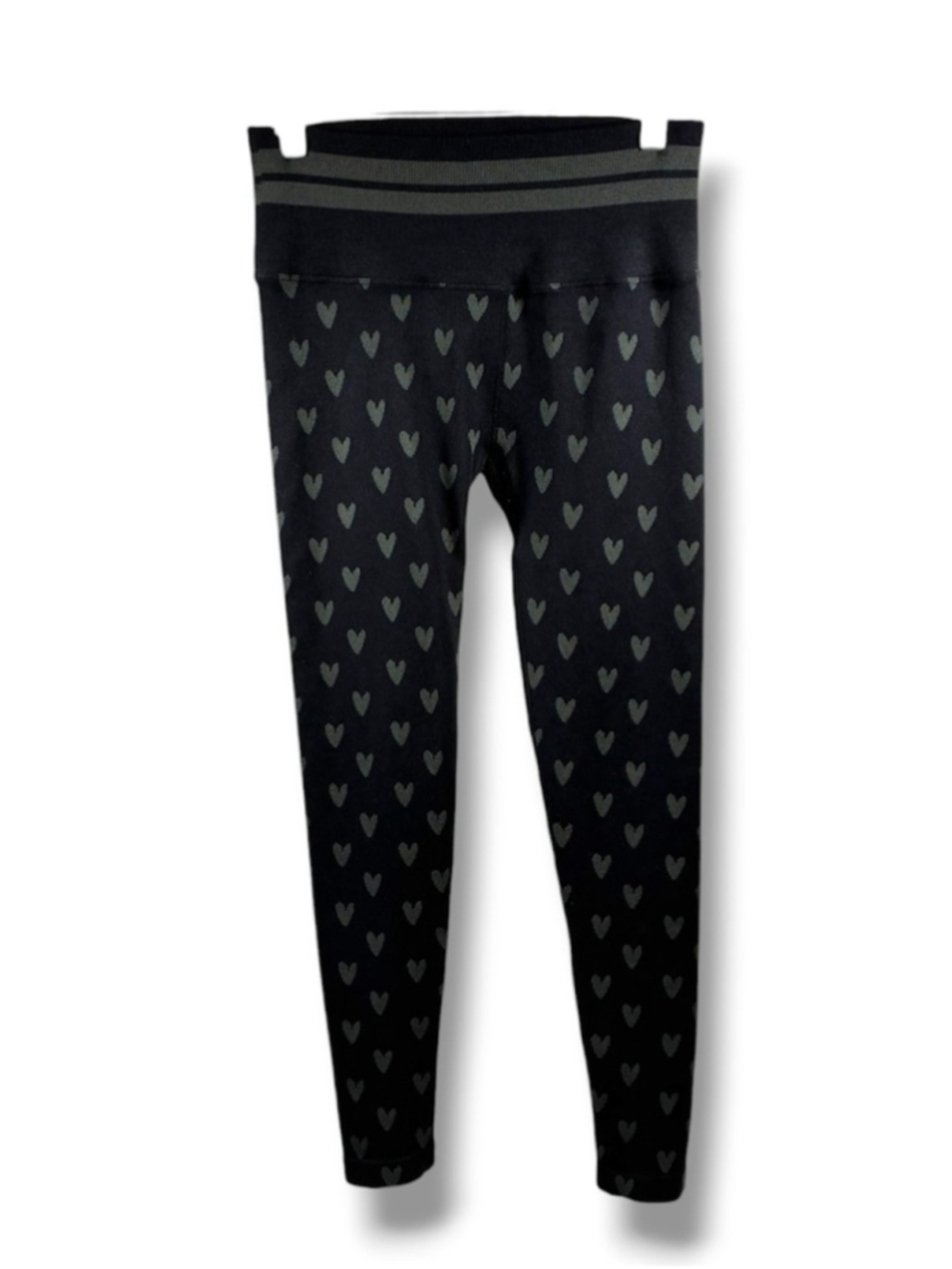 Spiritual Gangster Love Sculp Jacquard Hearts Legging in Black Size M/L